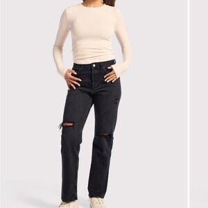 nuuds Black Straight Leg Women Jeans